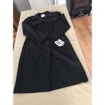 Bahari Group Womens Black Solid Polyester Buttons Front Long Overcoat Si… Size 10 Photo 4