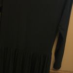 Nordstrom  the Catalog Pleated Babydoll Shoulder Pad Maxi Dress Black Small‎ Photo 4