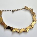 Trifari Signed Collar Necklace White Ruffled Panels Gold Tone Metal Photo 3