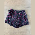 For Love & Lemons pink black floral print tie wrap belted ruffle skort Photo 2