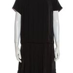 Proenza Schouler NWOT Pleated Silk Drop Waist Mini Dress in Black Size 8 Photo 1