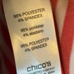 Chico's Shirt Women's Size Medium Isla Capri Peek-A-boo Cutout Stripes Red White Photo 3