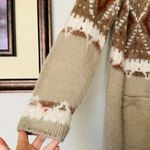 Free People  Frosted Fairisle Cardigan in Natural Combo Mohair Wool Blend Large Photo 5