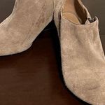 Adrienne Vittadini  Camel Suede Outside Zip Wedge Bootie Size 9 Photo 0