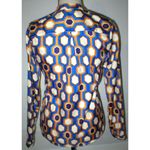 The Limited Womens New  Blouse Work Play Blue Orange Cream Geometric Purple S Top Photo 2