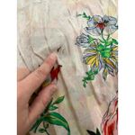 Vintage FLORAL White Red Silky Scarf Small Tablecloth Roses Headwrap Scarf Photo 4