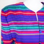 Vintage Adrianna Papell‎ 100% silk blazer jacket, floral print, size 16 Blue Photo 8