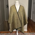 Tuckernuck  Black and Gold Glitter Metallic Poncho Cape Shawl NWT One Size Photo 1