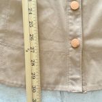 Free People  Ari Faux Suede Long Shirt Dress Gold Button Front Flare Sleeve Sz XS Photo 9