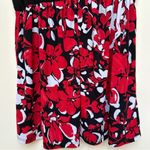 Motherhood Maternity Black with Red White Floral Pattern Short Sleeve Top M Photo 3