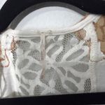 Free People NEW  Blossom Lace Wrap Front Top Cream Tan XS Coquette Dainty Lace Photo 5