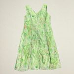 Jonathan Martin Green floral dress knee length fairycore bohemian hippie boho chic earthy Photo 1