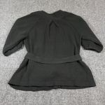 Ann Taylor Cotton Cardigan Black Sweater Half Length Sleeves w/Belt Size Large Photo 2