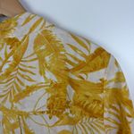 Wonderly  Tropical Leaf Print Linen Blend Button Up Shirt Sz 2X/3X Yellow Resort Photo 1