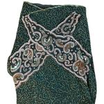 Vintage 90s 100% Silk Green Beaded Prom Dress S/M Golden Age Hollywood Glamour Size M Photo 8