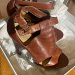 Jessica Simpson KYLIE Elegant Brown Leather Women's Heels. Size 8 Photo 0