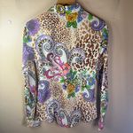 Royal Highness Equestrian Horse Show Ladies Show Shirt Paisley Leopard Skin SM‎ Brown Photo 6