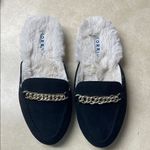 Torrid  Black & Good Chain Fur Lined Suede Mules | Size 7 Wide Width NWOT Photo 1