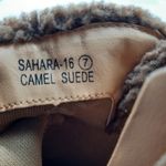 Bella Marie Sahara Ankle Bootie Women's 7 Brown Suede Wedge Heel Fur Trim Shoes Photo 8