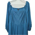 Torrid  Teal Blue Gauze Long Sleeve Flare Skater Dress Pockets Size 3X Photo 5