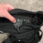 7 For All Mankind High Waisted Paperbag Black Skinny Jeans Photo 3