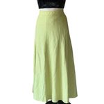 NWOT HOUSE OF HARLOW 1960 Cotton Linen Blend Midi Skirt Pockets Green Size L Photo 3