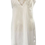Vintage Sliperfection Slip Dress Womens M 36 White Satin Lace 70s Y2K Fairy VTG Size M Photo 0