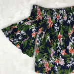 Polly & Esther Tropical Floral Smocked Off The Shoulder Crop Top XS Photo 1