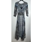 Free People  Mexicali Rose Smocked Waist Maxi Dress Blue Size XS Boho Bohemian Photo 1