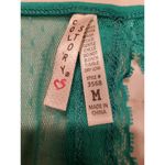 Sleeveless Cotton Scoop Neck, Lace Stretchy Summer Tank M Col Story Green Size M Photo 2