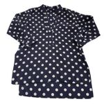 ZARA  Woman Shirt Womens XS Blue White Polka Dot Long Sleeve‎ Blouse Tunic Top Photo 0
