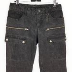 Marc Jacobs Washed Black Cargo Pocket Cropped Zippered Jeans Pants size 2 Photo 1