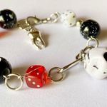 Handmade punk funky goth y2k skull & mix beads unisex chain bracelet🖤💀🤘❤️ Photo 3