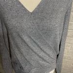 Michael Stars Womens Gray Sparkle Convertible V-Neck Surplice Top Size Large Photo 1