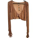 SKIMS NWT  Velvet Burnout‎ Logo Glove Crop Top Sienna Size 4X Loungewear Cozycore Photo 2