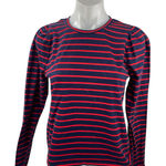 J.Crew Women Navy Blue Red Striped Long Sleeve Crew Neck T Shirt Tee Top Size S Photo 0