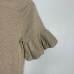 autumn cashmere  cashmere silk tan metallic puff sleeve sweater size small Photo 2