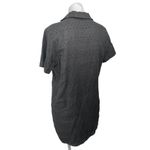 Everlane 100% Linen Black Embroidered Eyelet Short Sleeve Button Shirt Dress S Photo 1