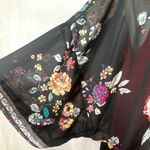 Xhilaration Black floral kimono wrap top and orange sleeveless dress size M/L Photo 2