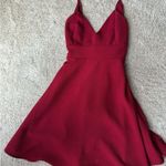 Windsor  Red Mini Dress Skater Tie Back V Neck V Back Formal/ Cocktail Dress Photo 2