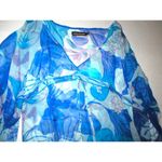 NWT New Silk Tunic Top Womens Antik Batik M Blue Purple Swim Sheer Cover Up Sequ Size M Photo 7