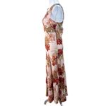 Paper Heart Anthropologie Pink Floral Sleeveless Linen Midi Dress Size MED NWT Photo 3