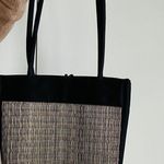 Vintage 90s Purse Top Handle Shoulder Bag Woven Bamboo Brown summer Tan Photo 3