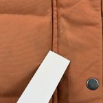 Patagonia  Womens Bivvy Down Vest Hooded Puffer Brown Blue Snap Front Sz S READ Photo 4