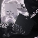 ASOS  Curve NWT Size 16 Black & White Marble Print Elastic Waistline Dress Photo 7