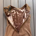 Badgley Mischka Women’s "Belle" Sleeveless Gold Genuine Leather Dress Size 8 Photo 4