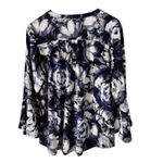 Bonworth Womens Floral Print V Neck Bell Sleeve Blouse Top Plus Size Photo 4