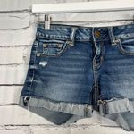 American Eagle  Super Stretch Blue Jean Shorts 0 High-Rise Casual Summer Denim Photo 4