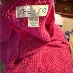 She & Sky  Vibrant Pink V-Neck Sweater Photo 1