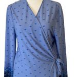 BCBGMAXAZRIA  Adele Blue Floral Wrap Dress Photo 3